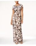 ADRIANNA PAPELL Jewel Neck Short Sleeve Sheath Dress $79.00