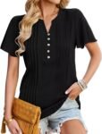 CiCiBird Women’s Casual Ruffle Blouses Short Sleeve Summer Tonic $9.99