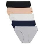 Voenxe Women Seamless Breathable Ladies Panties 5-Pack