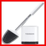 Fowooyeen Silicone Toilet Brush and Stainless steel Holder Set $7.99