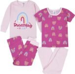 Gerber 4-Piece Baby Girls Toddler Snug Fit Pajama Set $7.85