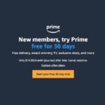 Free 1 month or 6 month amazon prime membership, cancel anytime!