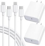 2-Pack iPhone 20W Rapid USB C Charger with 6FT Type C to Lightning Cable $7.99