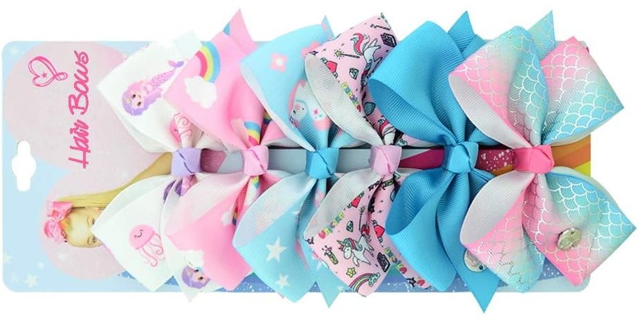 6 piece hair bowls girls pink blue