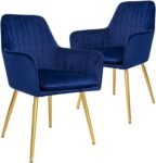 Set of 2 Modern CangLong Arm Chairs Navy Blue $111.83