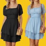 Grace Karin Women’s Tie Back Lace Short Sleeve Mini Dress $13.20