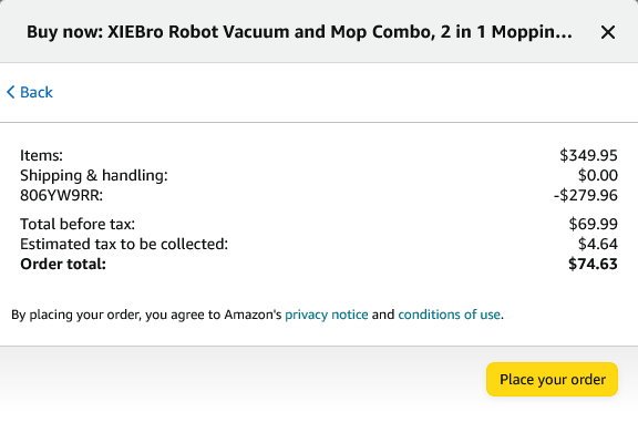 XIEBro Robot Vacuum and Mop Combo