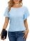 Traleubie Womens Summer Puff T Shirt V Neck Casual Tunic Top $7.49